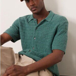 Abercrombie mens crochet button down shirt